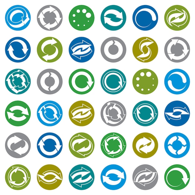 Reload icons isolated on white background vector set, loop arrows, refresh,  web theme simplistic symbols vector collections.