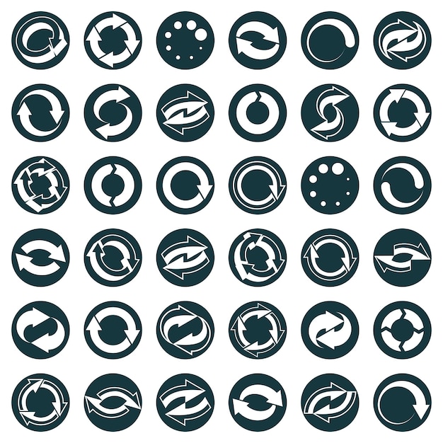 Reload icons isolated on white background vector set, loop arrows, refresh,  web theme simplistic symbols vector collections.