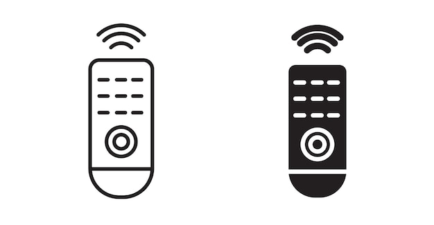 remote control thin line icon set