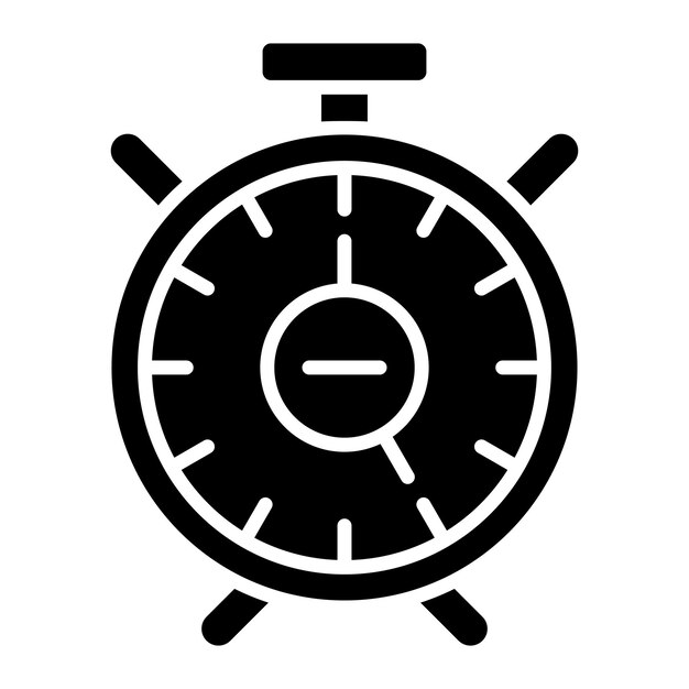 Remove Alarm Glyph Solid Black Illustration