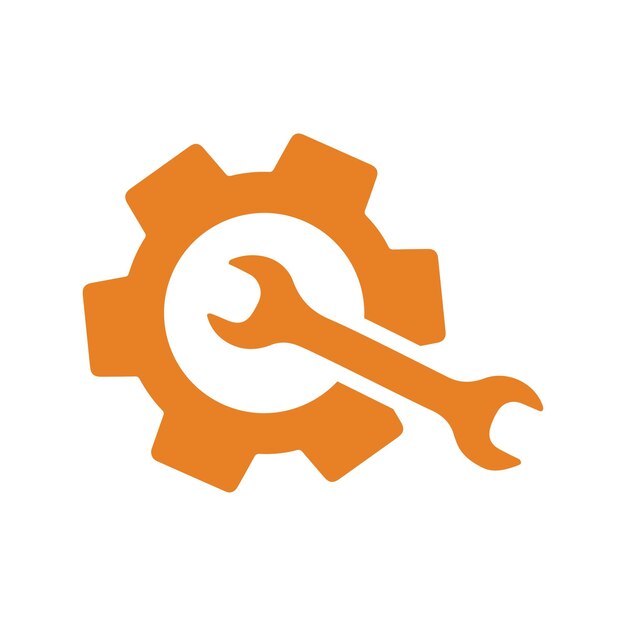 Repair website optimization tool icon Orange vector design