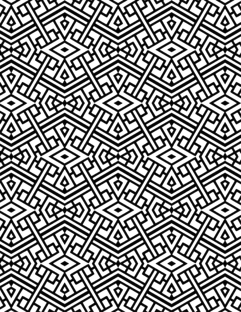 repeated geometric pattern illustration black and white
