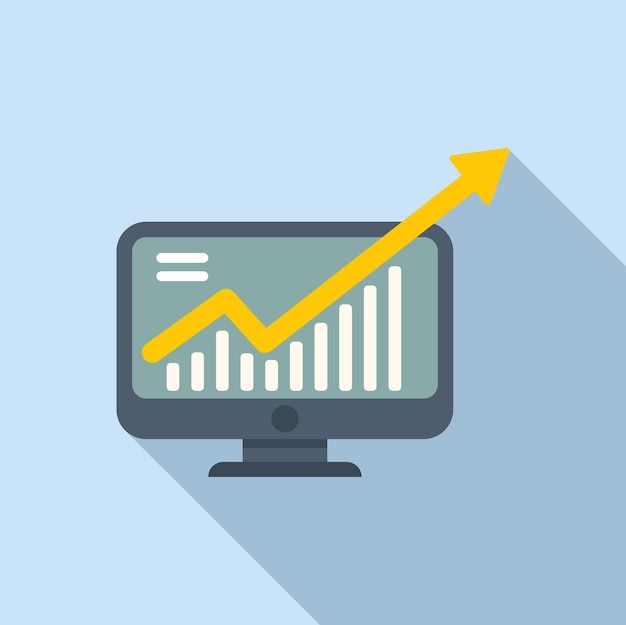 Report icon flat vector Computer data Finance file