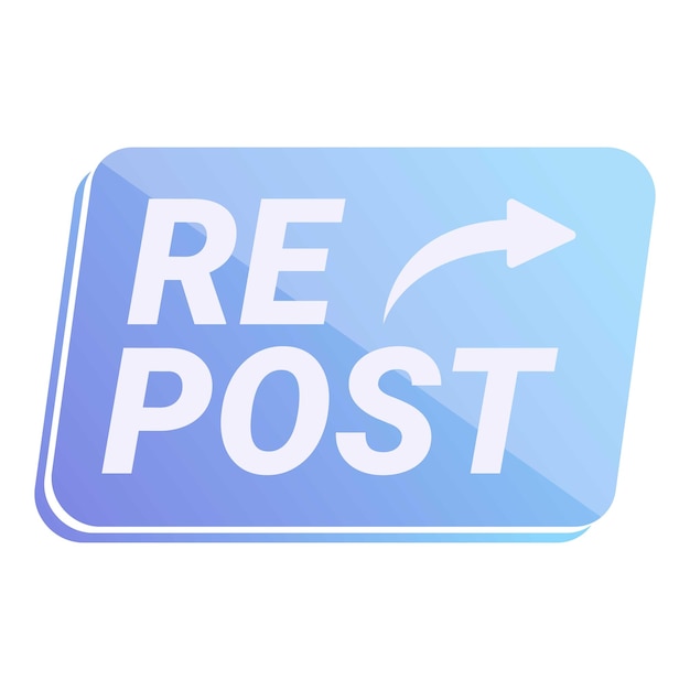 Repost tag icon Cartoon of repost tag vector icon for web design isolated on white background