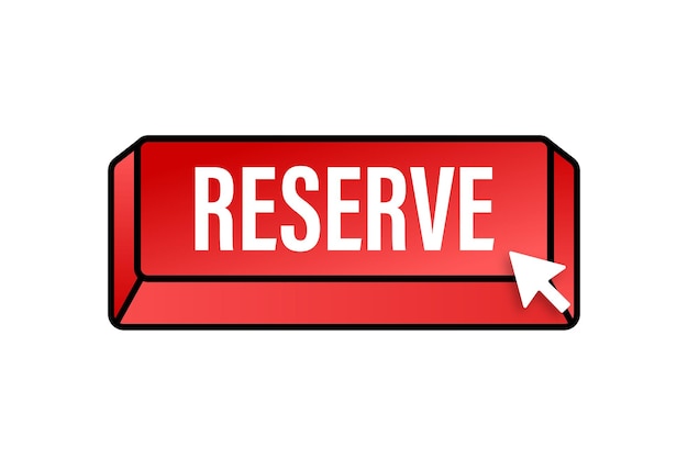 reserve flat button. vector illustration. travel vector icon. online order.