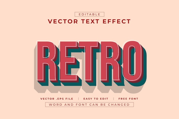 Retro 3D editable text effect