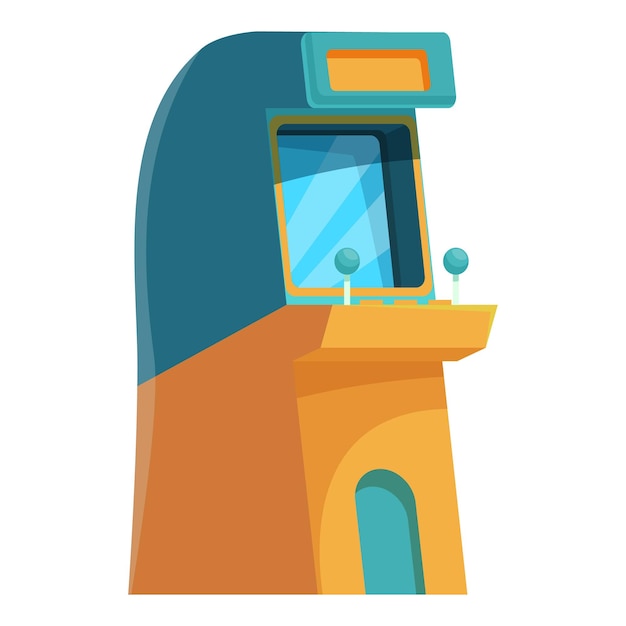 Retro arcade game machine displaying playing screen