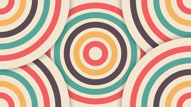 Retro background with circles overlapping