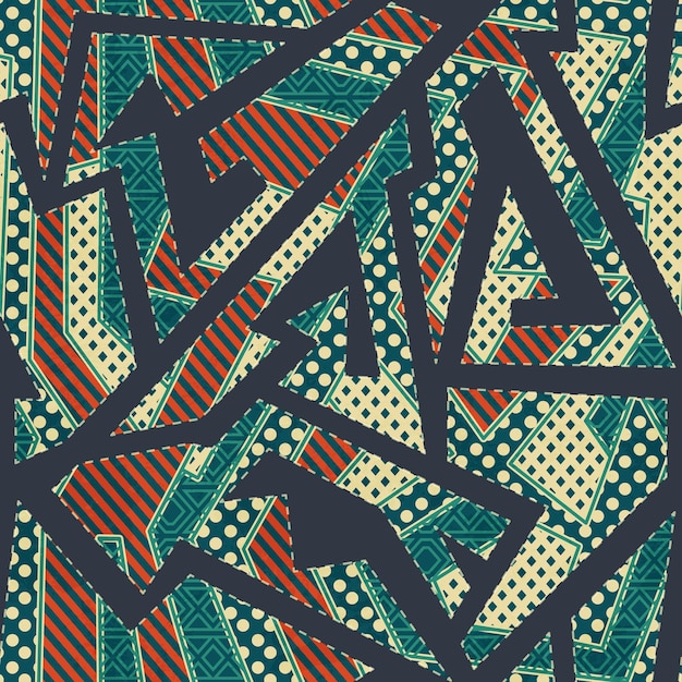 Retro cloth geometric seamless pattern