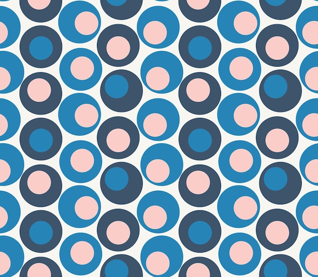 Retro Colorful Circles Psychedelic Geometric Minimal Seamless Pattern Trend Fashion Colors Vector