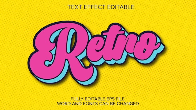 retro Comic text effect 3d style editable vector