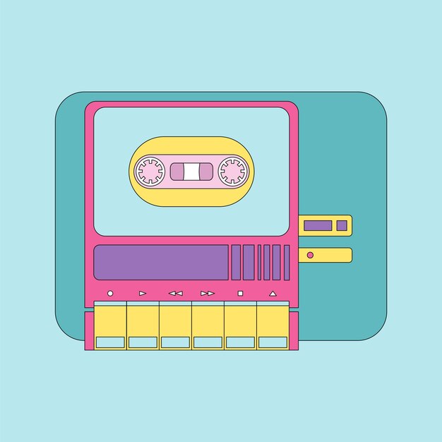retro console game pad for cassette tape from the 80s 90s production