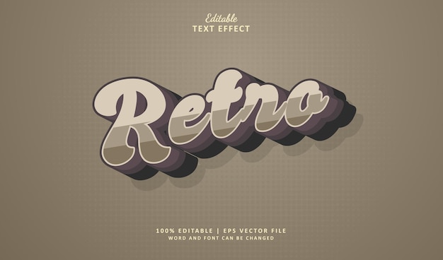 retro editable text effect 3d old vintage style