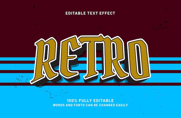 retro editable text effect in classic style