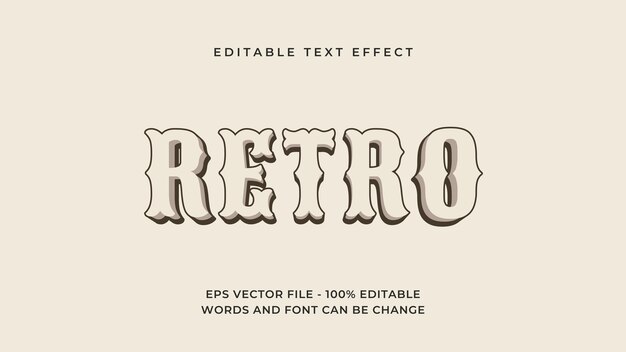 retro editable text effect premium