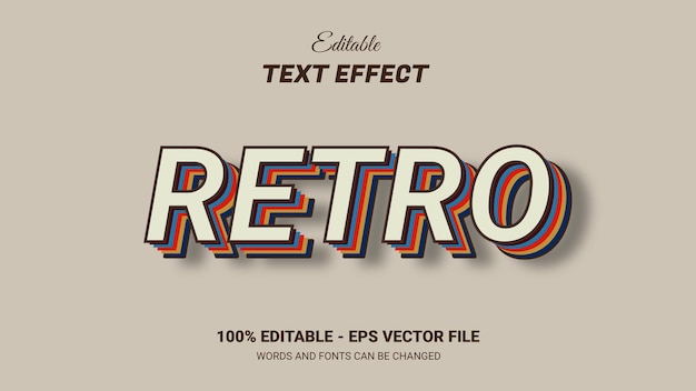 retro editable text effect template template