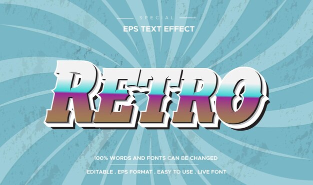 retro editable text effect template