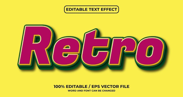 retro editable text effect