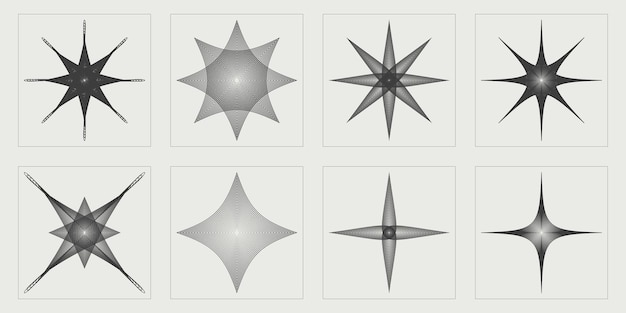 retro futuristic elements for design big collection of abstract graphic geometric symbols templates for notes posters