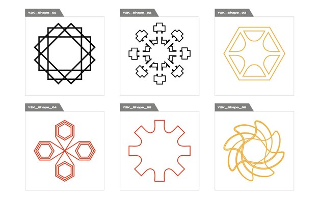 retro futuristic elements for design trendy geometric postmodern figures modern abstract forms