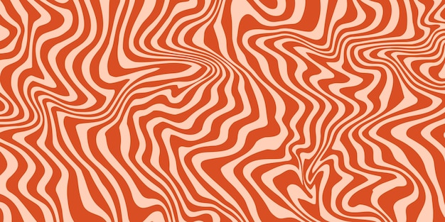 Retro groovy background. Wavy vintage psychedelic wallpaper Trippy pattern, cover, poster in 60s 70s