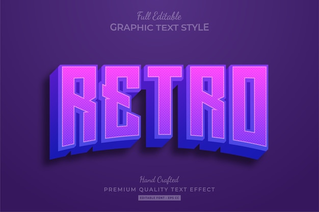 Retro Purple Editable Text Effect