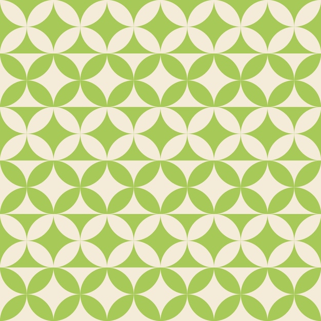 retro seamless pattern with green and beige geometric shapes
