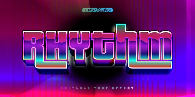 retro shiny y2k editable text effect rhythm over