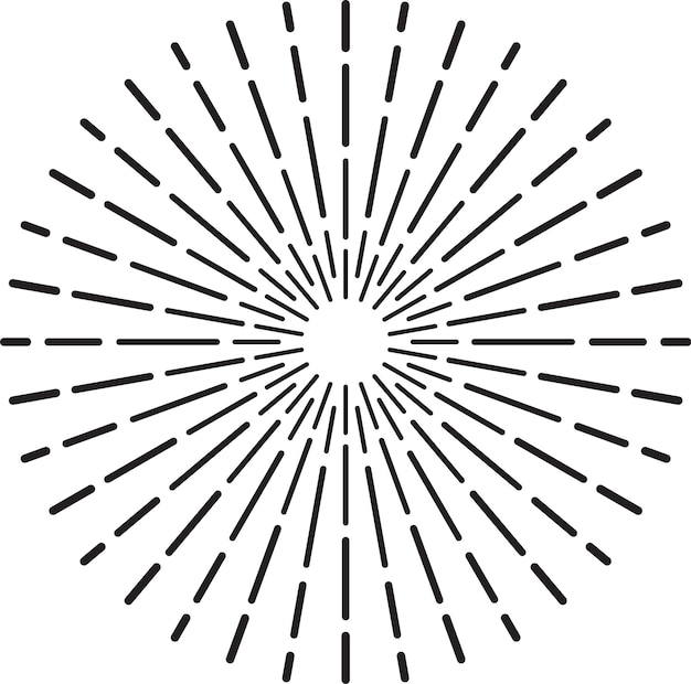 Retro starburst design element radiating from the center creating a vibrant sunburst or firework explosion effect ideal for vintage or abstract graphic compositions