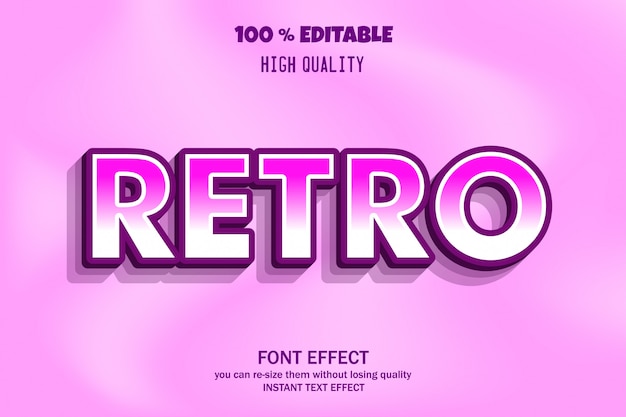 retro text, editable font effect