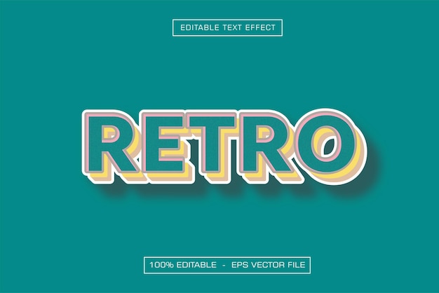 Retro text effect Editable Style