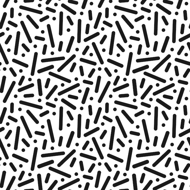 Retro trendy pattern seamless trendy background Fashion 8090s Dash mosaic black and white texture