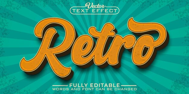 Retro Vintage Editable Text Effect Template