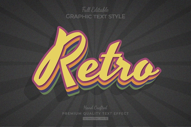 Retro Vintage Old Editable Premium Text Effect Font Style