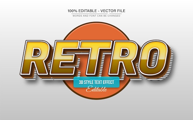 Retro vintage style text effect editable