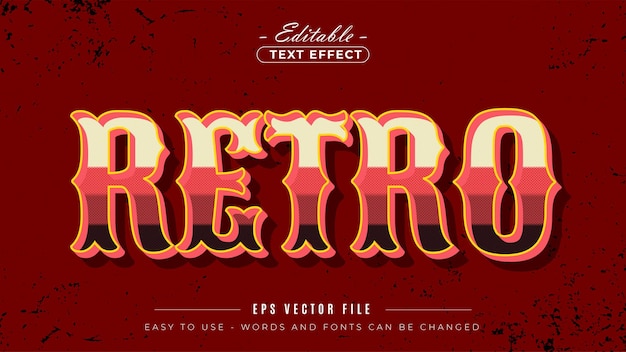 retro vintage text effect editable retro vintage title text style