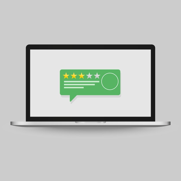 review rating online feedback experience testimonials bubble speeches on computer vector