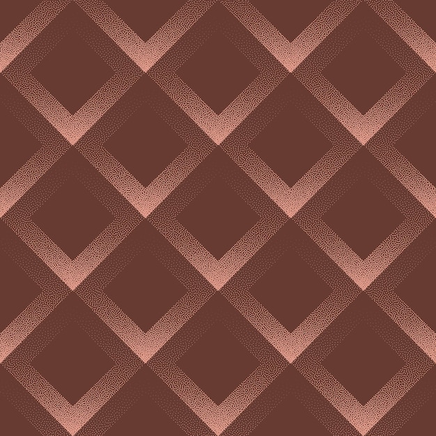 Rhombus Grid Retro Style Seamless Pattern Trend Vector Brown Abstract Background