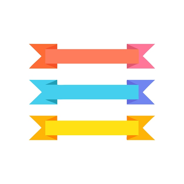 Ribbon banner set Ribbons collection color ribbons Vector ribbon