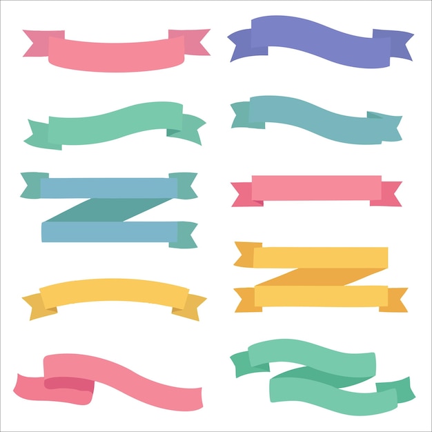 ribbons vector set of collection in different styles