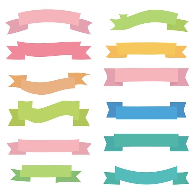 ribbons vector set of collection in different styles