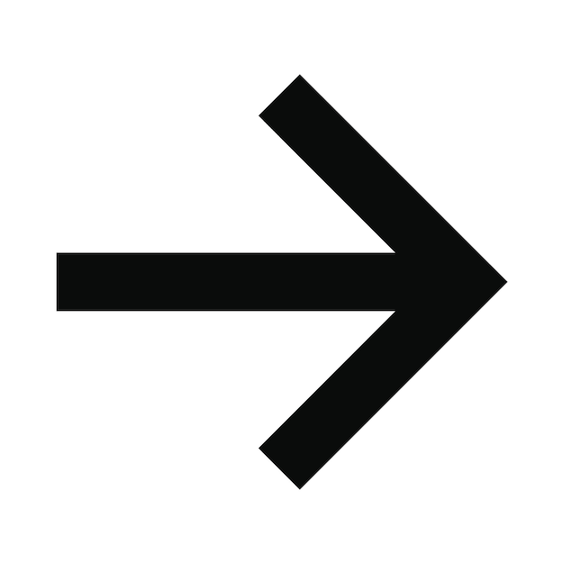 Right arrow black simple icon isolated on white background