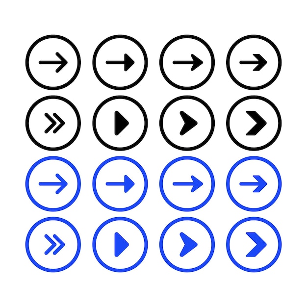 Right Arrows Circles Big Set