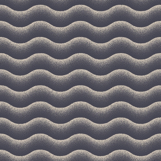 Ripple Wavy Lines Vector Seamless Pattern Grey Abstract Background Waveform Smooth Line Frequency Signal Noise Texture Curved Stripes Vibration Effect Repetitive Wallpaper Art Grainy Subtle Texture