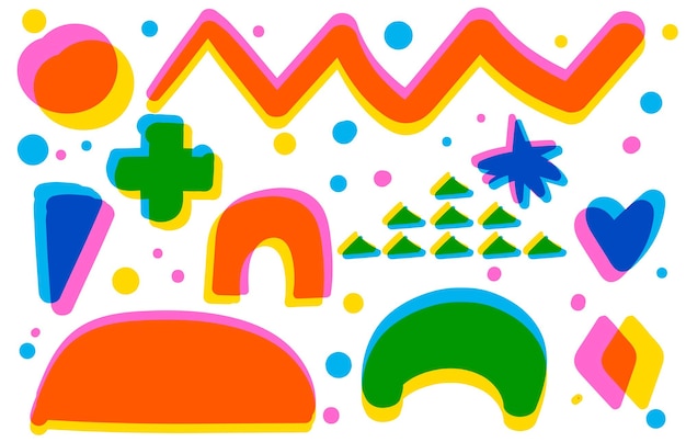 Risograph colorful shape Geometric Abstract Illustrations