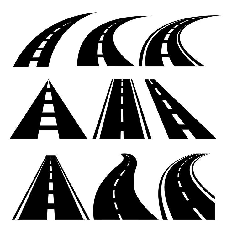 Vector road icon highway roadway path icon logo design vector 2023