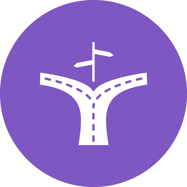 Road Split vector icon Can be used for Map and Navigation iconset