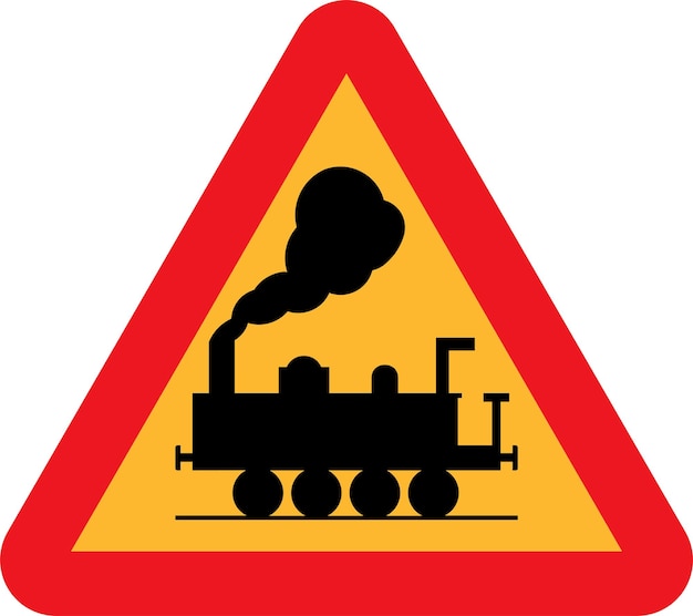 road vector symbol for level crossing without barrier isolated on transparent background
