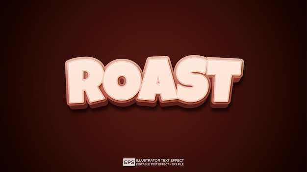 roast 3d editable text effect font