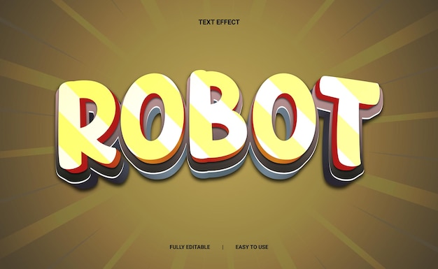 robot 3d text effect fully editable